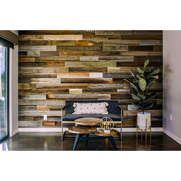 Rewoodd 5" x 48" Reclaimed Peel and Stick Solid Wood Wall Paneling